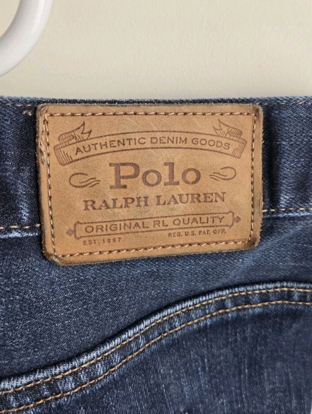 Polo Ralph Lauren Jeans Mens 46x32 Dark Wash Blue Relaxed Straight The Hampton